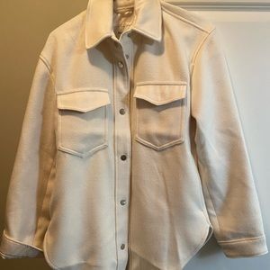 Abercrombie off white oversized shacket